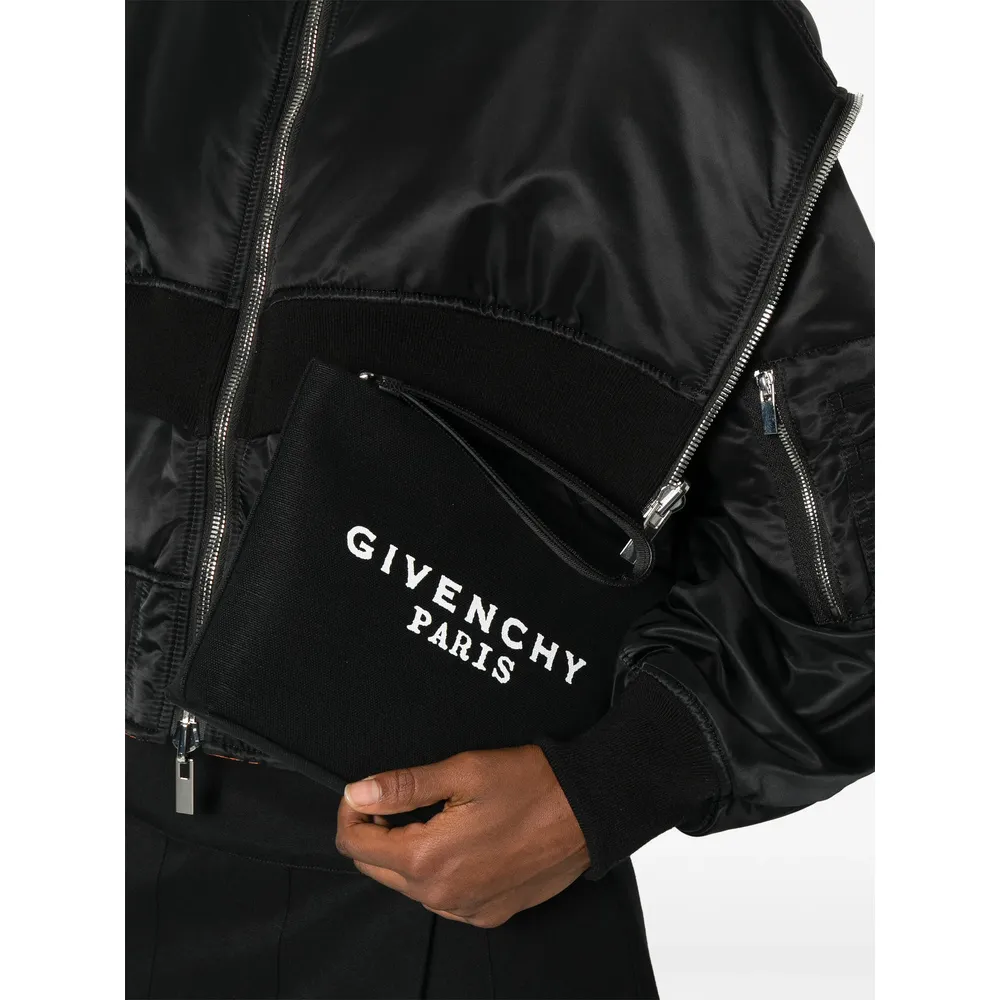 Givenchy Paris Signature Logo Zipped Pouc