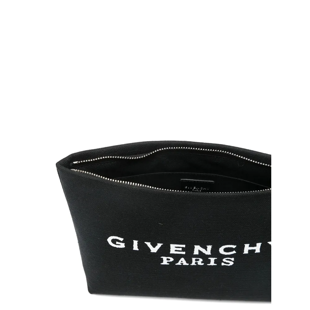 Givenchy Paris Signature Logo Zipped Pouc