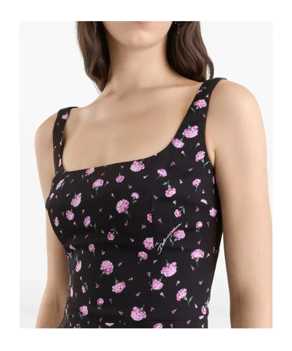 Dolce & Gabbana Carnations-Printed Sheath Dress