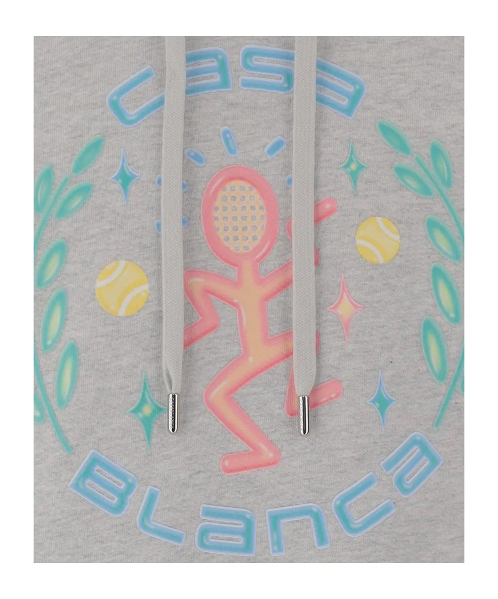 Casablanca Logo Printed Drawstring Hoodie