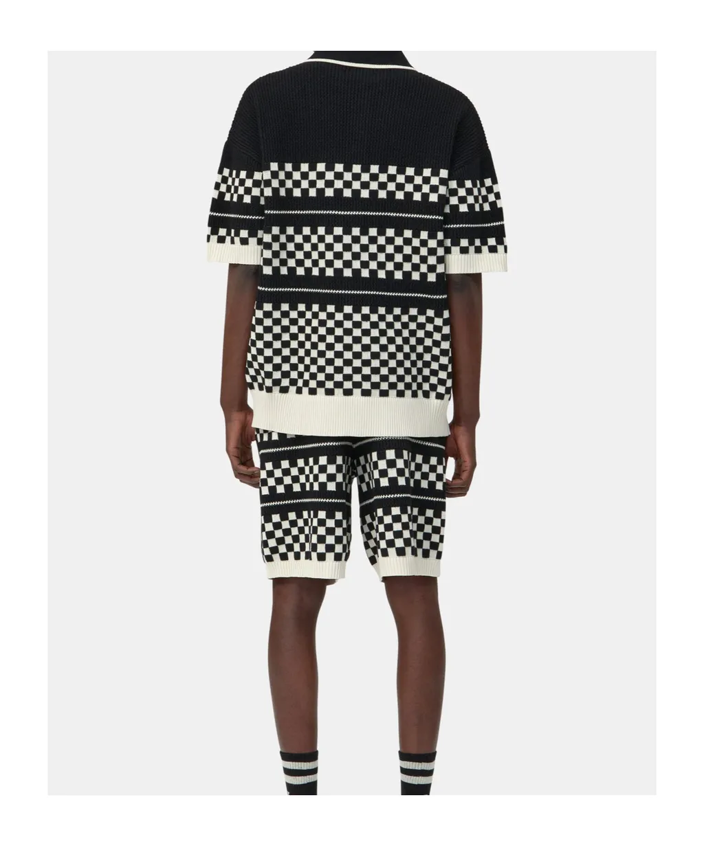 Amiri Chekered Short Sleeved Knitted Shirt