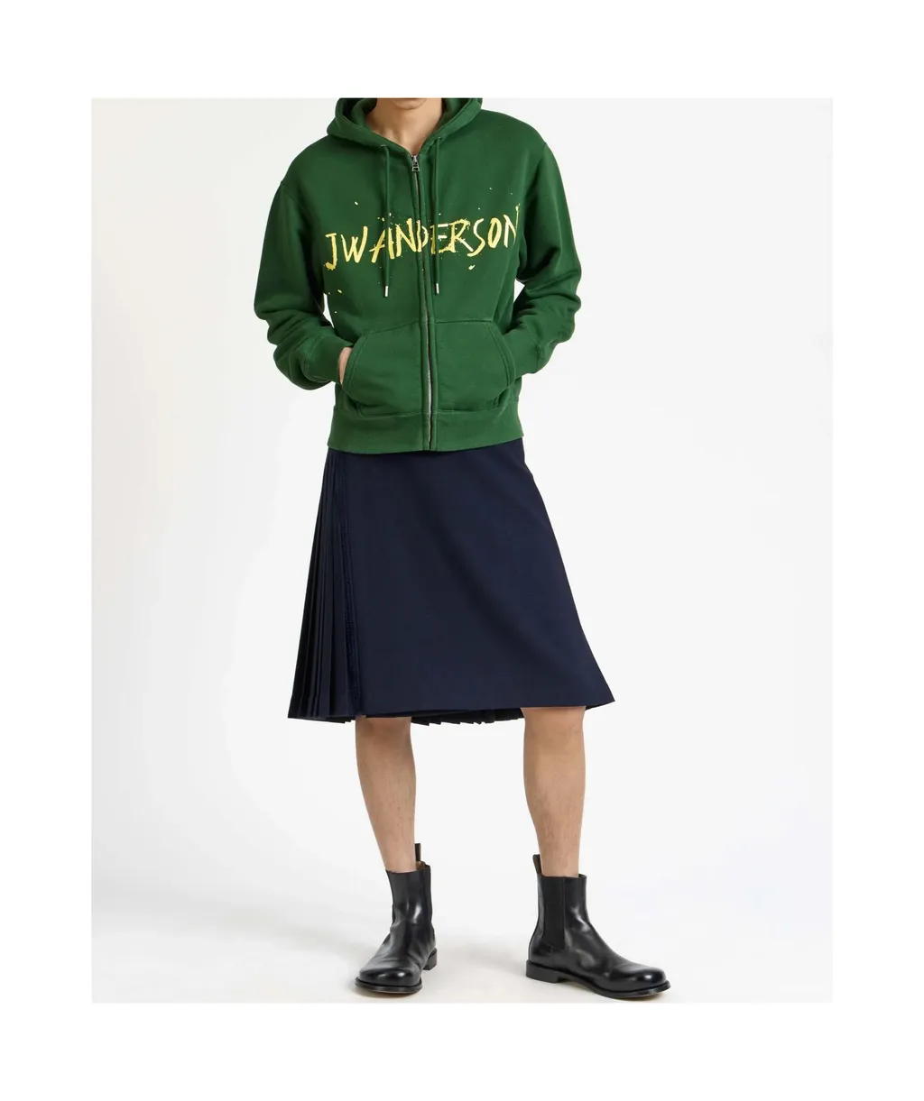 Jw Anderson Logo Printed Zip-Up Hoodie