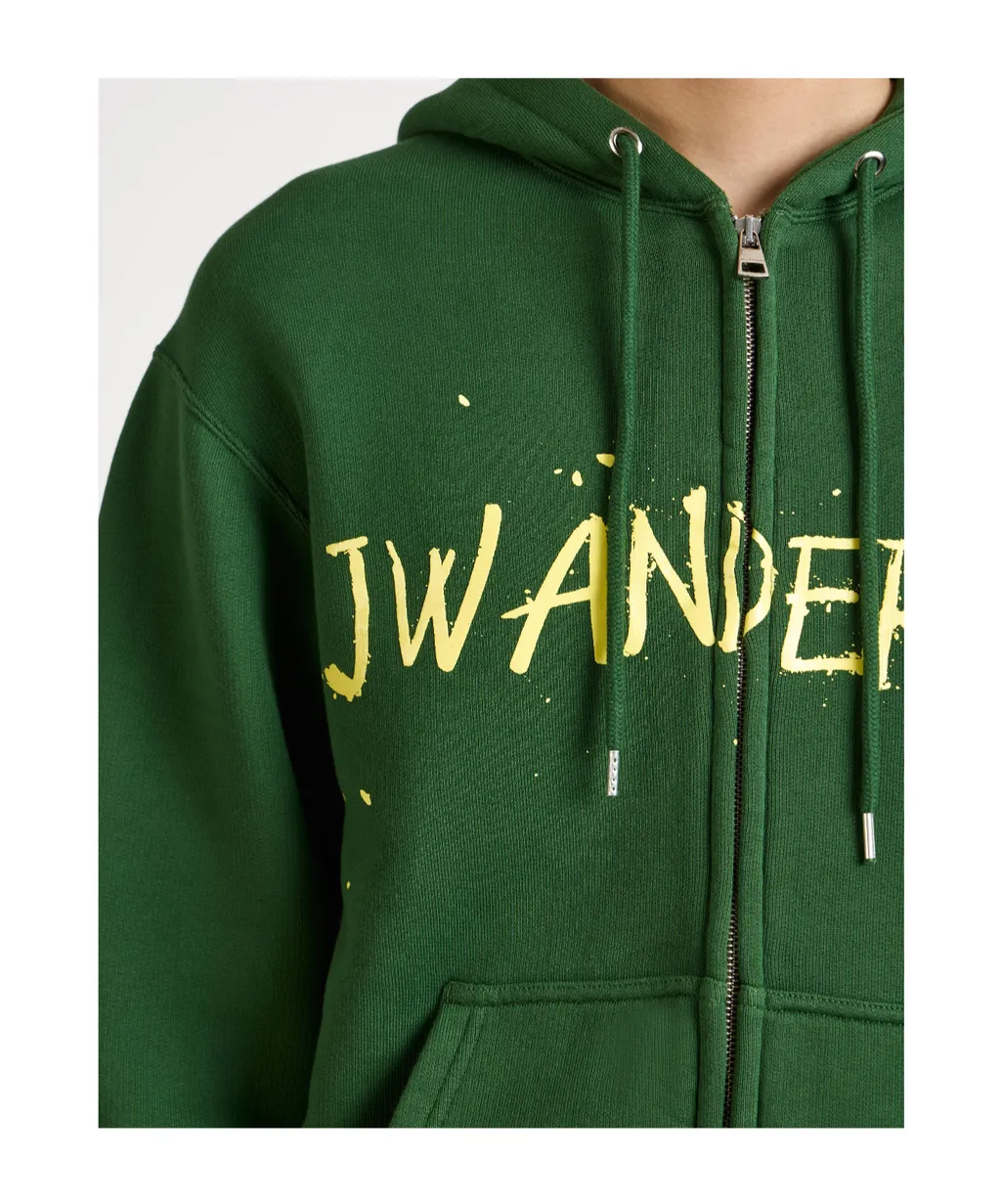 Jw Anderson Logo Printed Zip-Up Hoodie