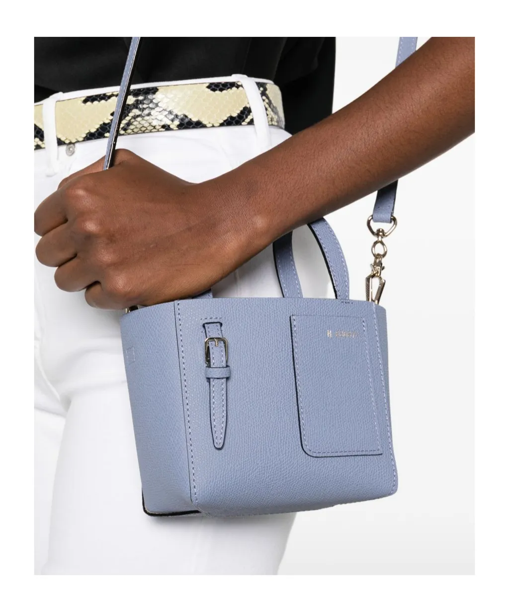 Micro Leather Bucket Bag