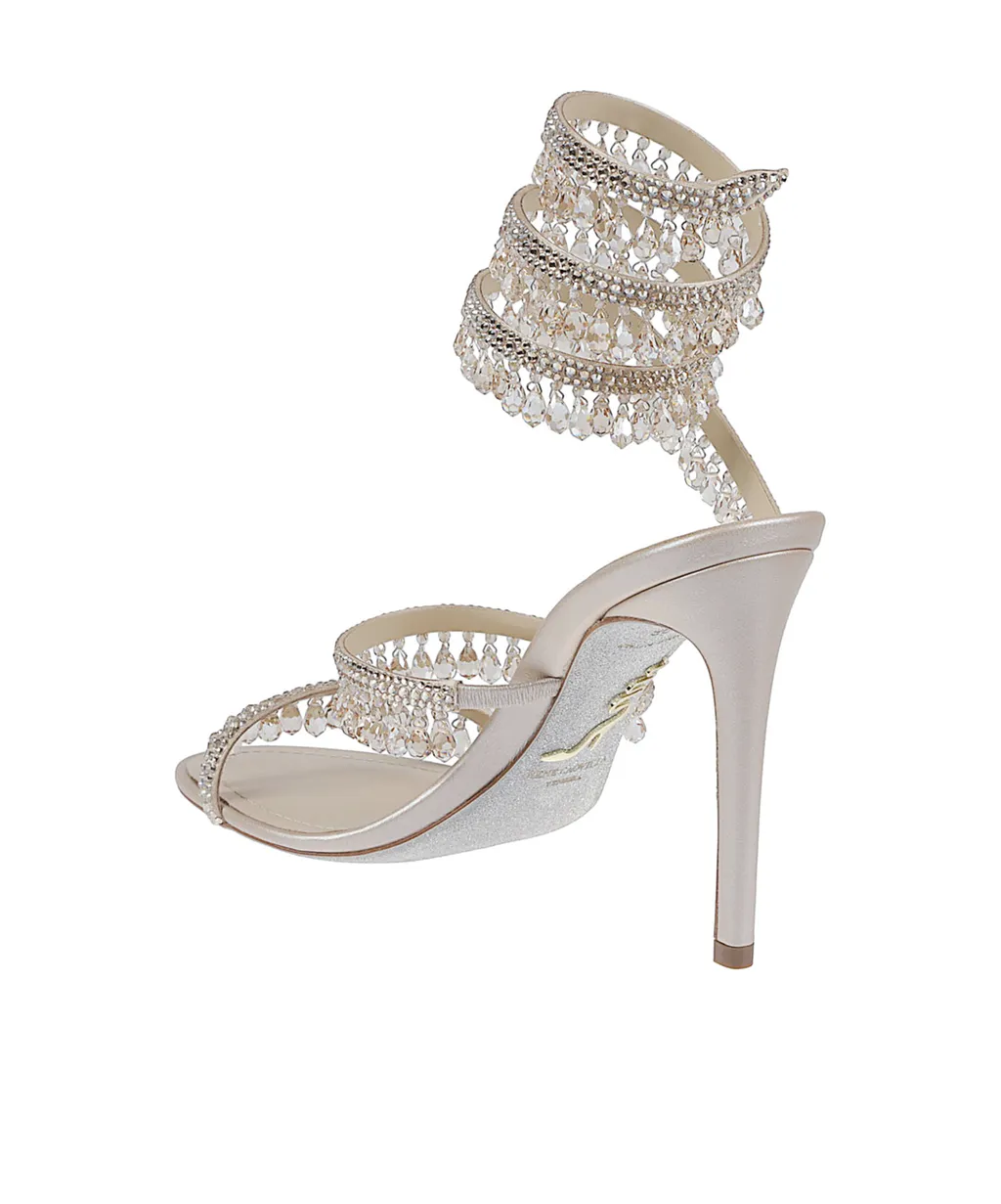 Crystal-Embellished Heeled Sandals