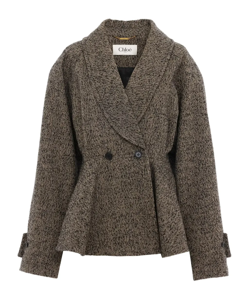 Chlo Double-Breasted Short Riding Coat