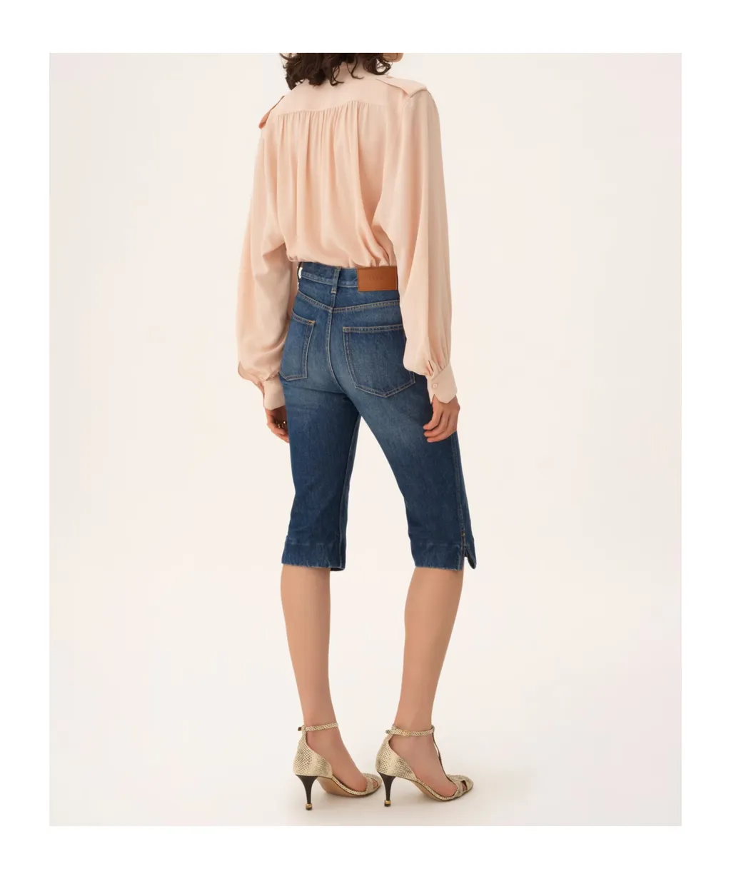 Chloé Gathered Long-Sleeve Blouse