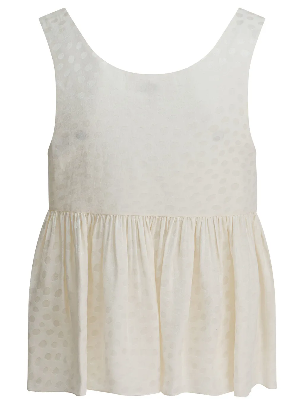 Chloé Polka-Dot Ruffled Sleeveless Top