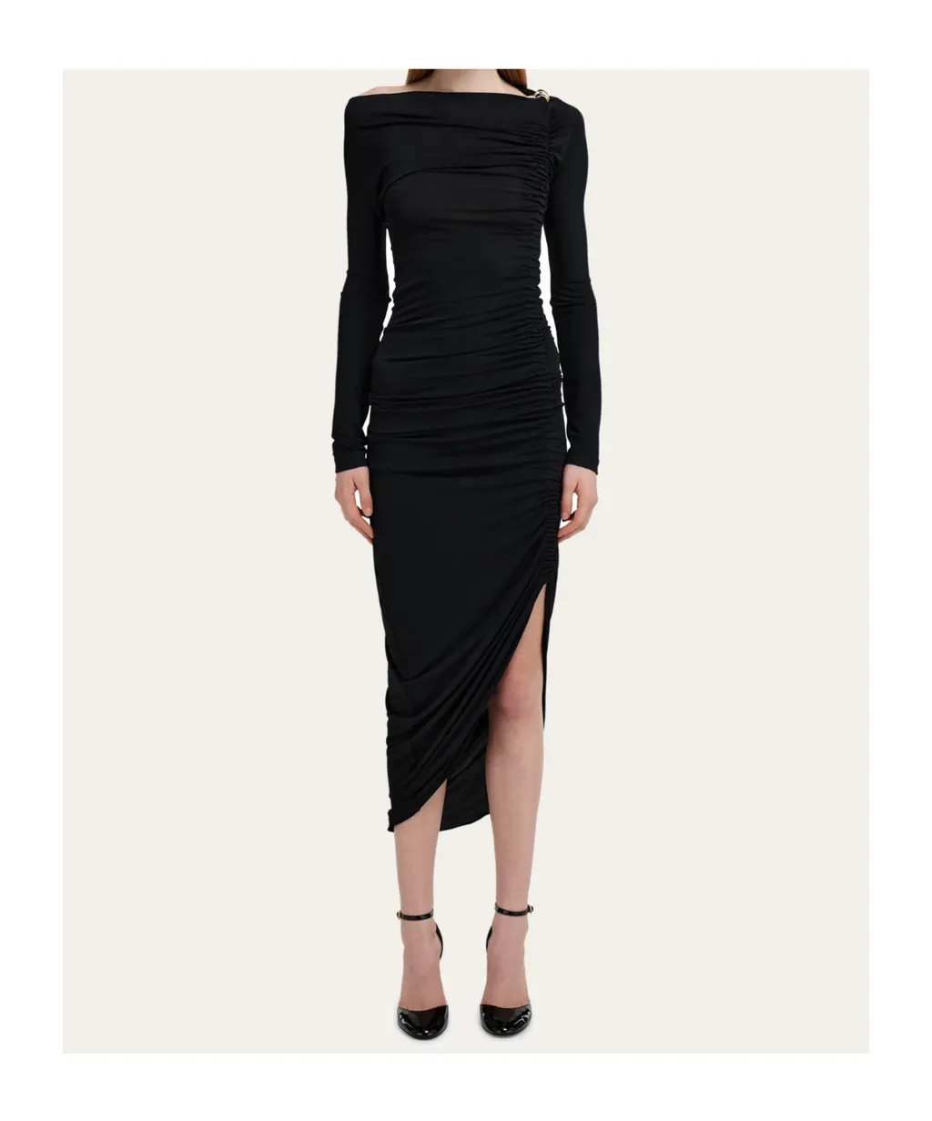 Ferragamo Long Sleeve Draped Dress