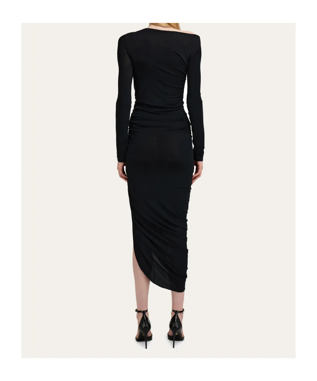 Ferragamo Long Sleeve Draped Dress