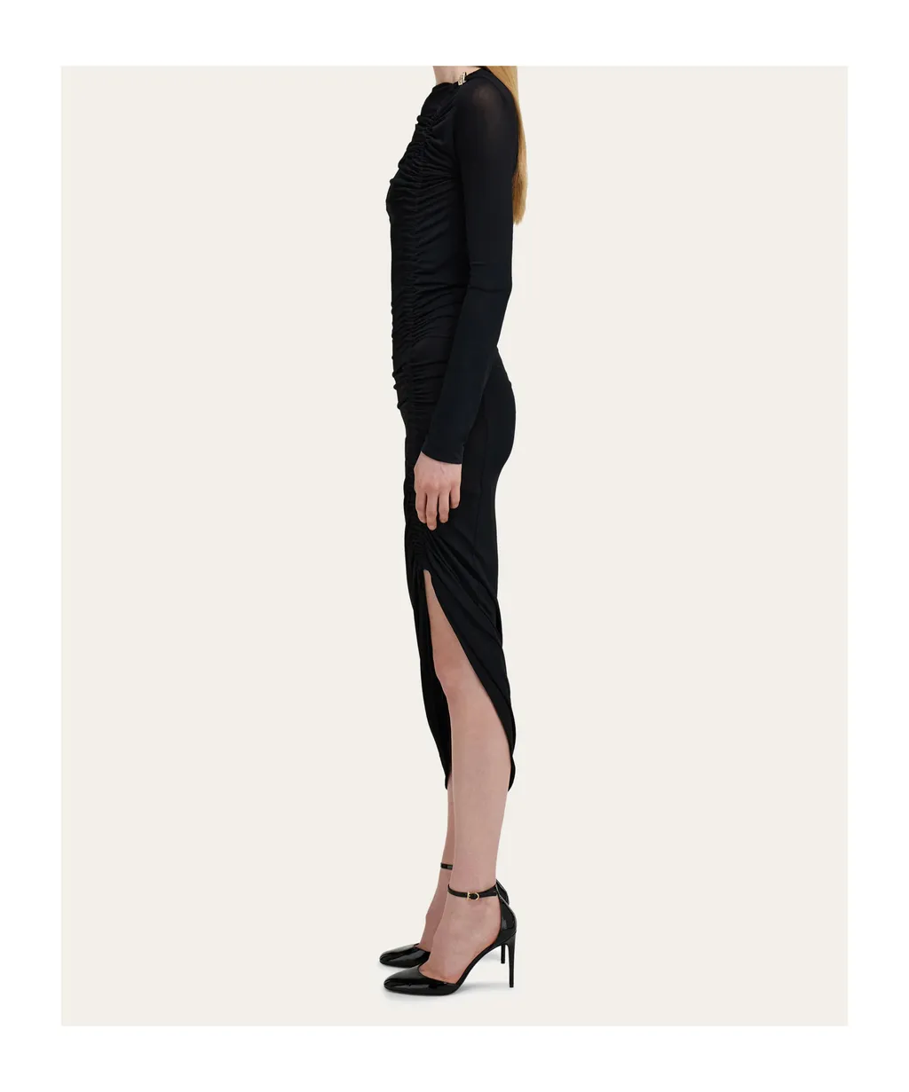 Ferragamo Long Sleeve Draped Dress