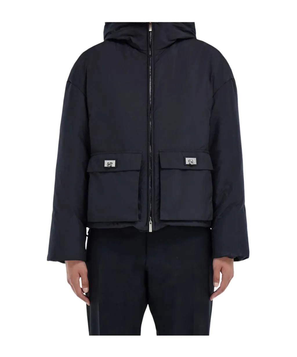 Ferragamo Zip-Up Hooded Padded Jacket
