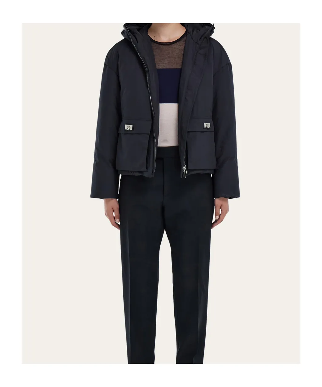 Ferragamo Zip-Up Hooded Padded Jacket