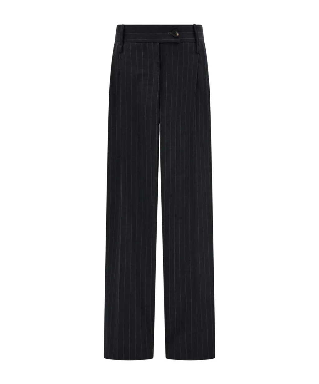 Ferragamo Pinstriped Straight Leg Trousers