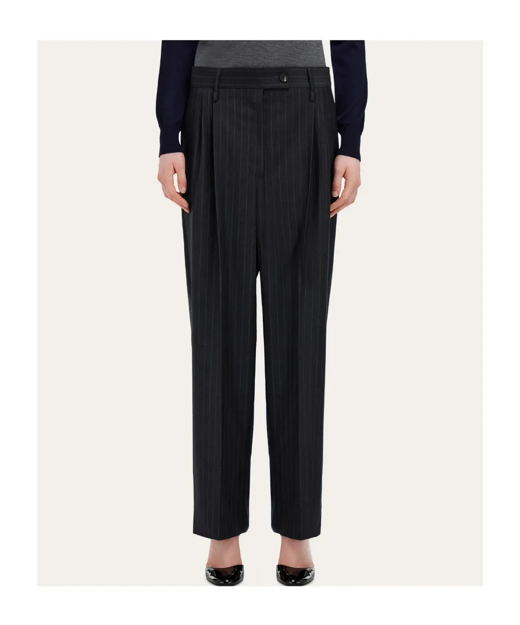 Ferragamo Pinstriped Straight Leg Trousers