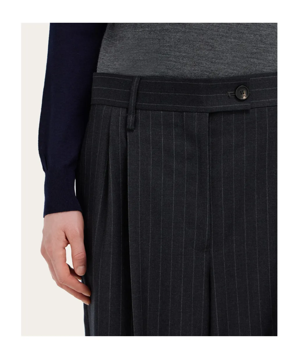 Ferragamo Pinstriped Straight Leg Trousers