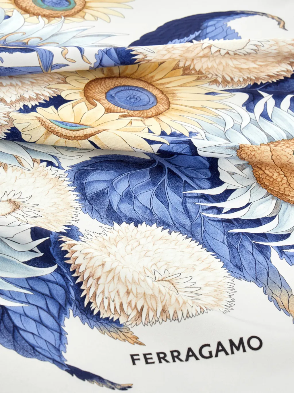 Sunflower Print Silk Scarf