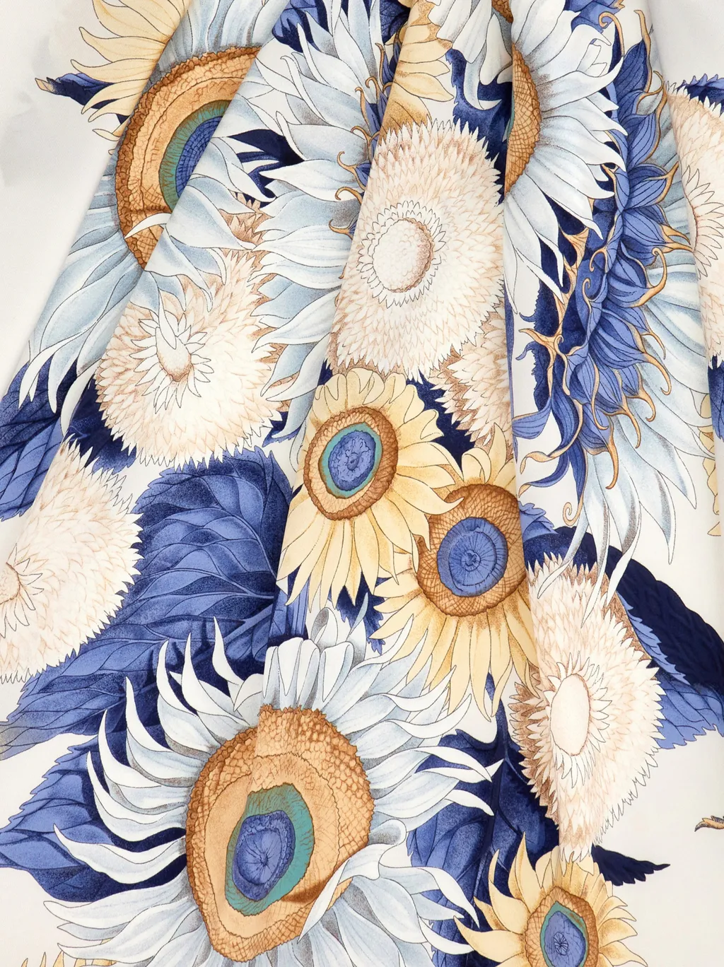 Sunflower Print Silk Scarf