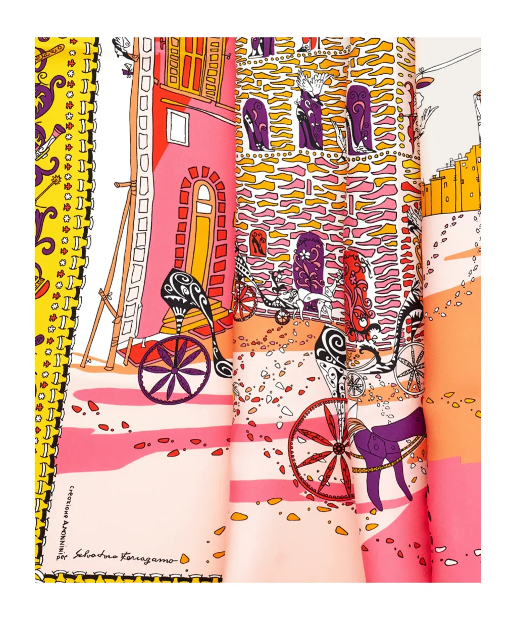Palazzo Spini Feroni Print Silk Foulard