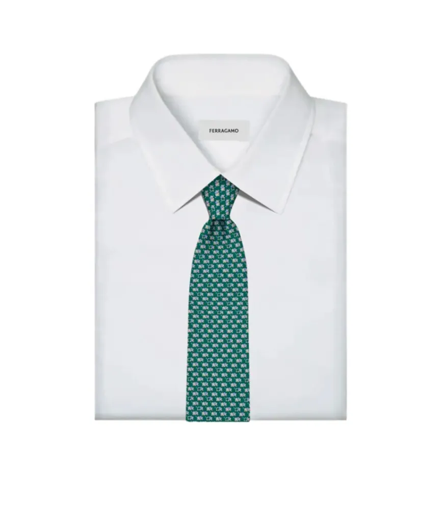 Elephant Print Silk Tie