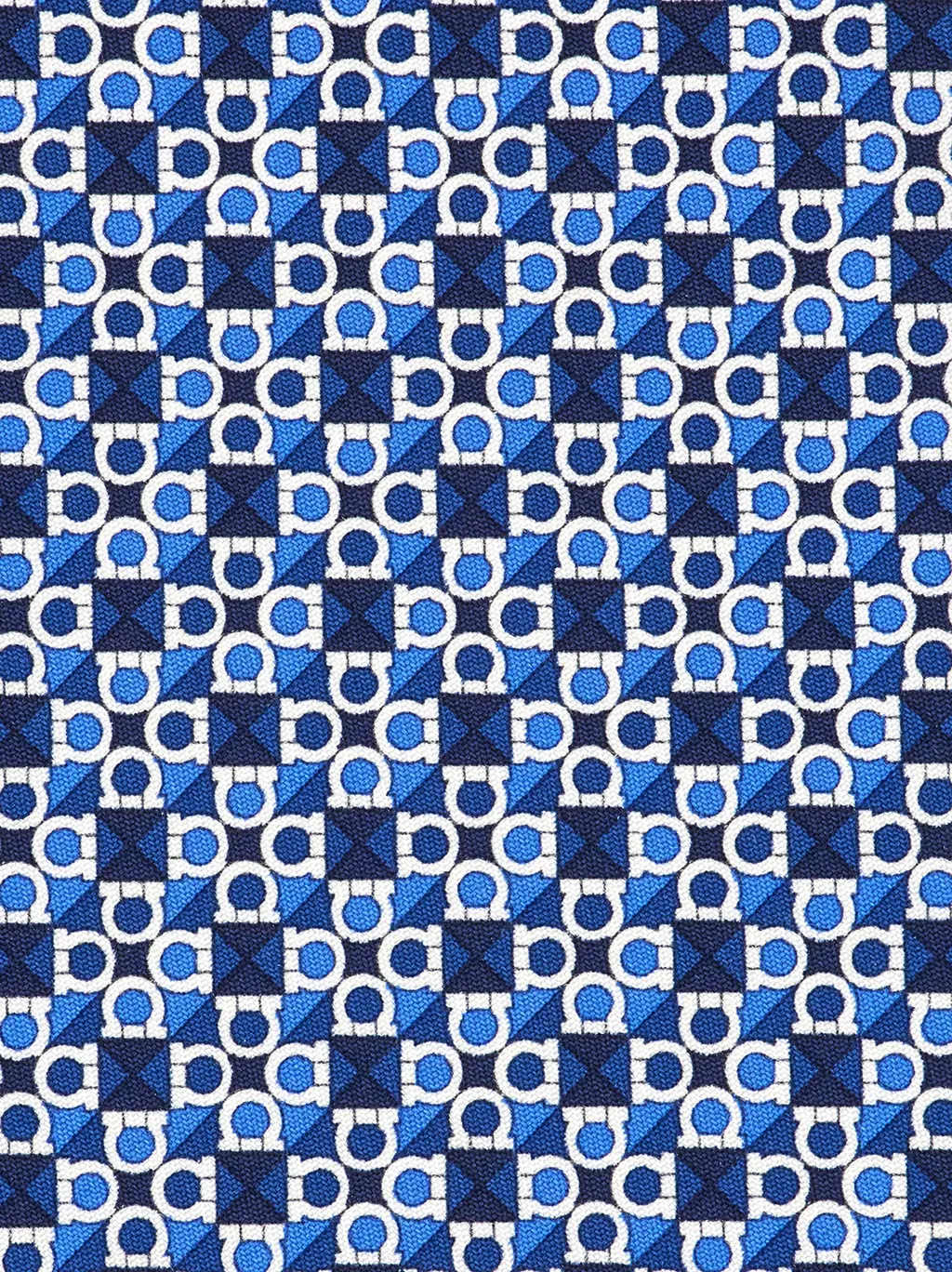 Gancini Square Print Silk Tie