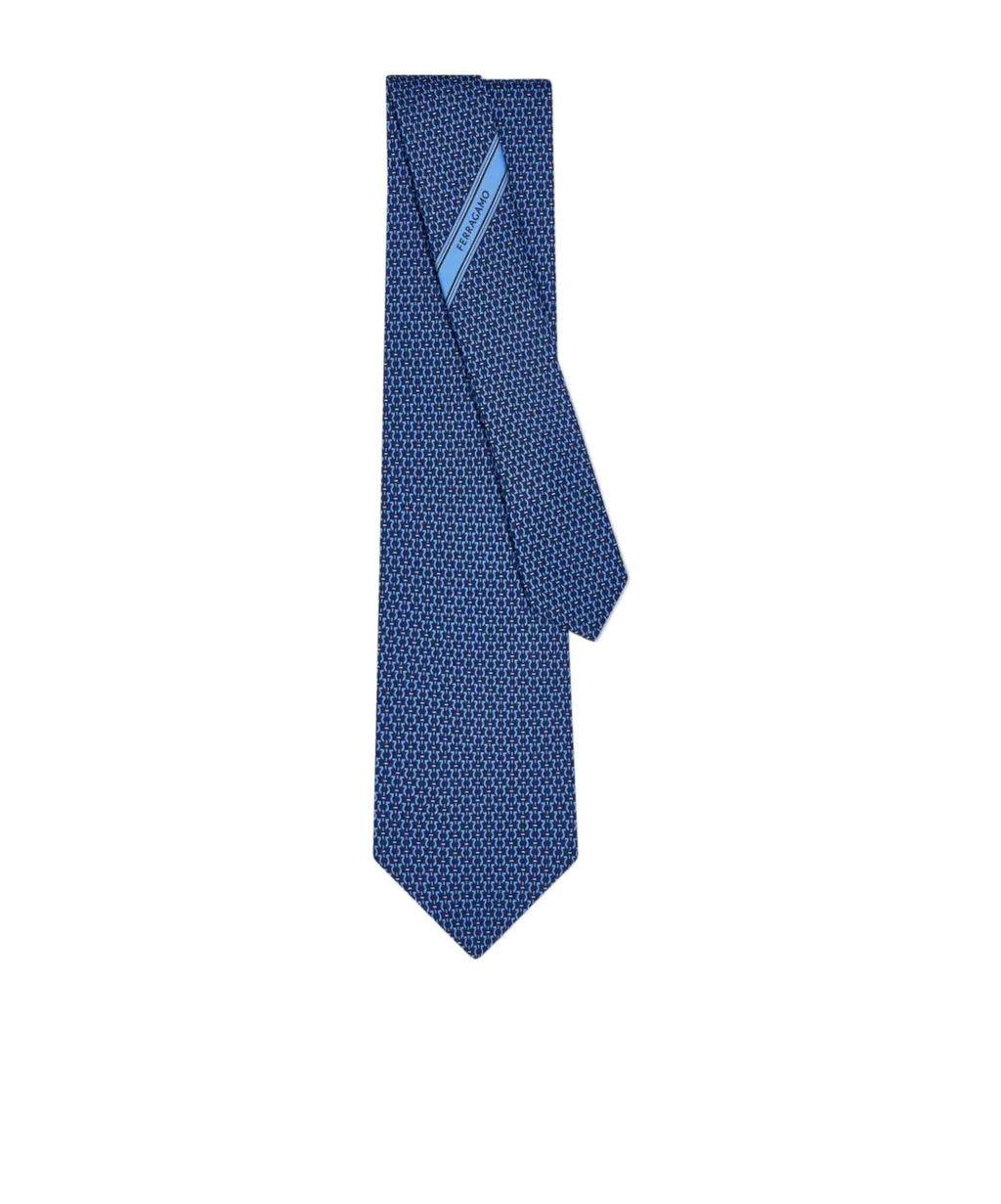 Ferragamo Gancini Print Pointed-Tip Tie