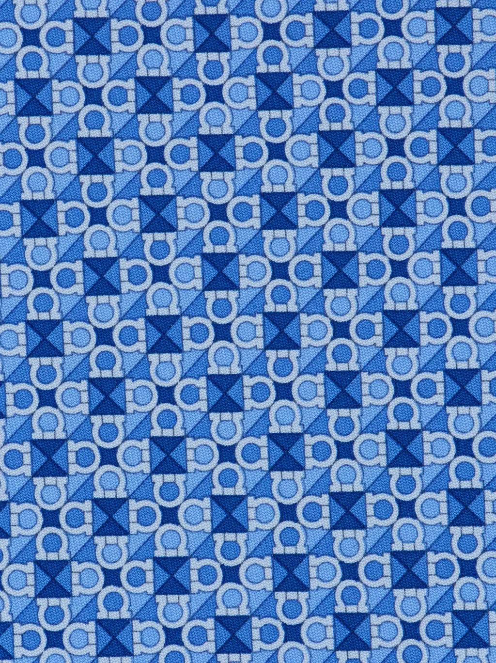 Gancini Square Print Silk Tie