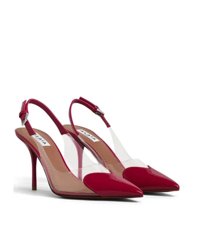 Heart-Toe Slingback Pumps