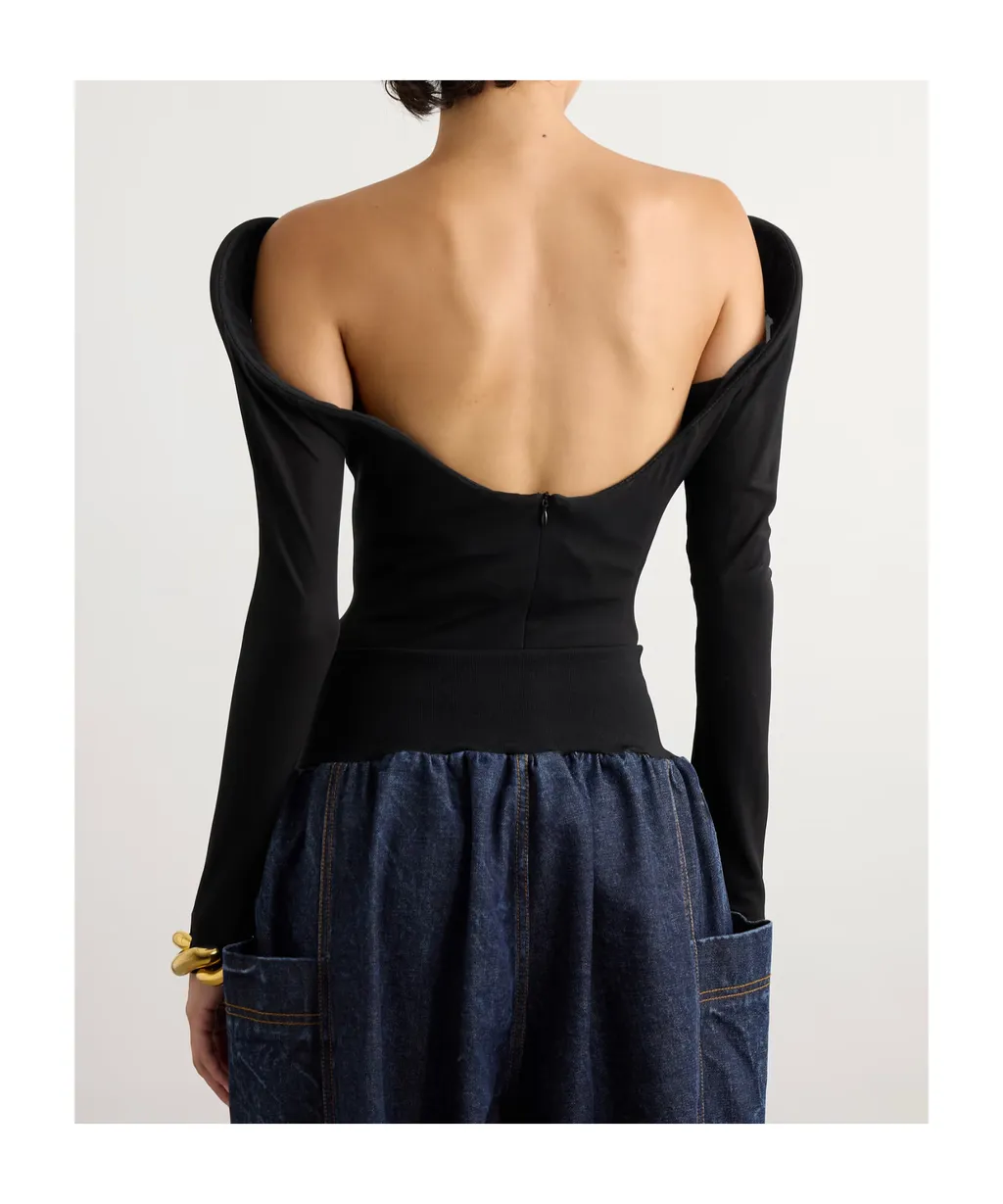 Backless Padded Knitted Bodysuit