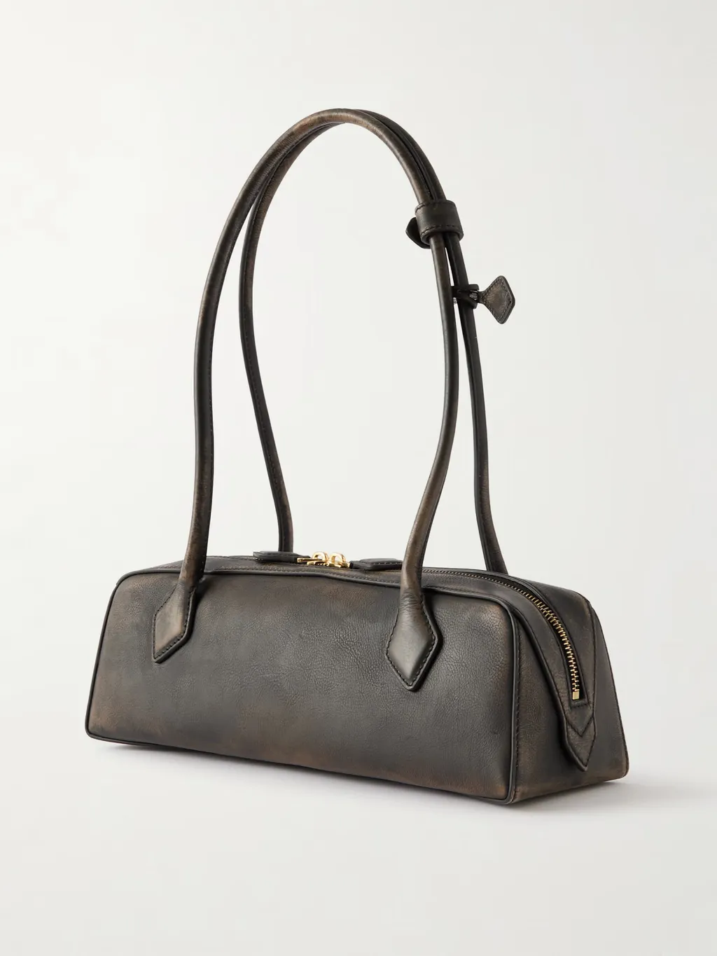 Le Teckel Medium Textured Leather Shoulder Bag