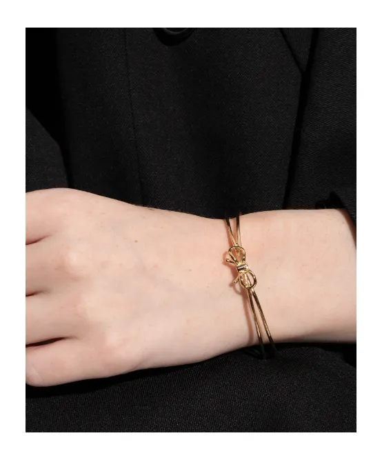 Ferragamo Logo Engraved Bow Bracelet
