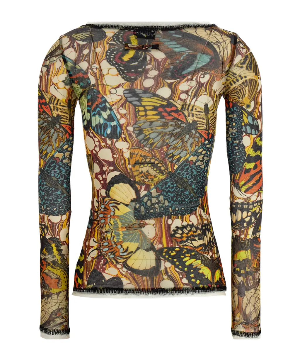 Jean Paul Gaultier Re-Edition Butterfly Printed Knit Cardigan