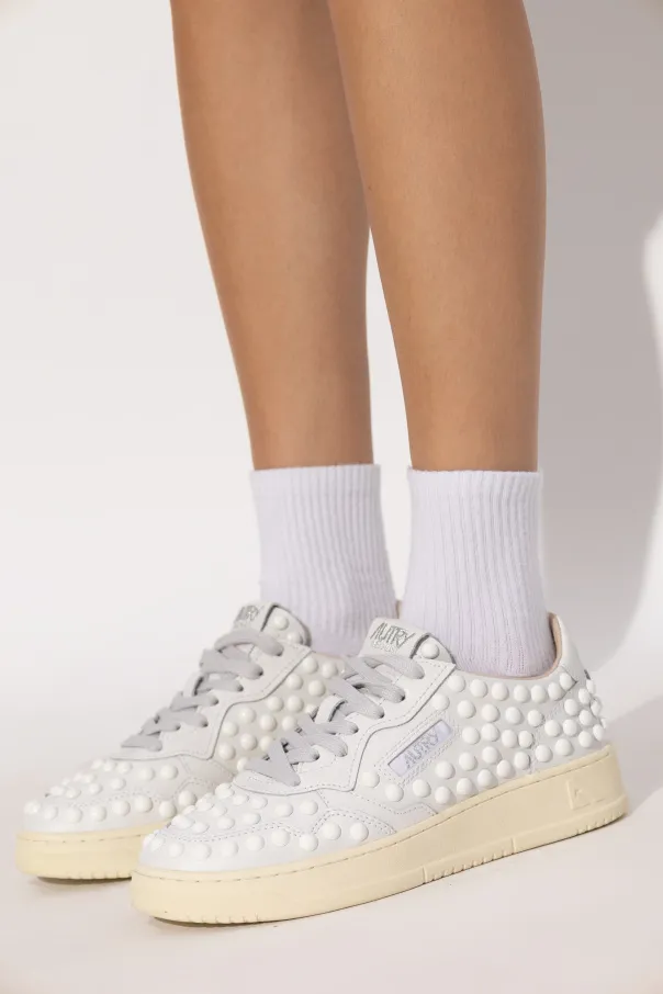 Autry Medalist Studded Lace-Up Sneakers