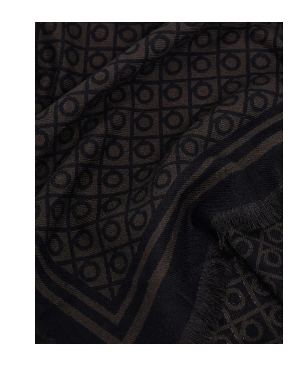 Ferragamo Fringed Hem Gancini Scarf
