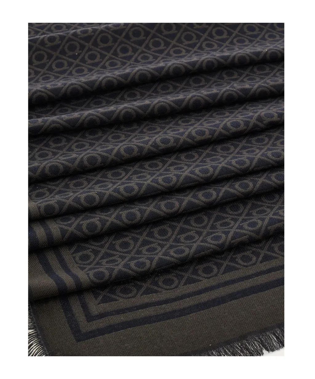Ferragamo Fringed Hem Gancini Scarf