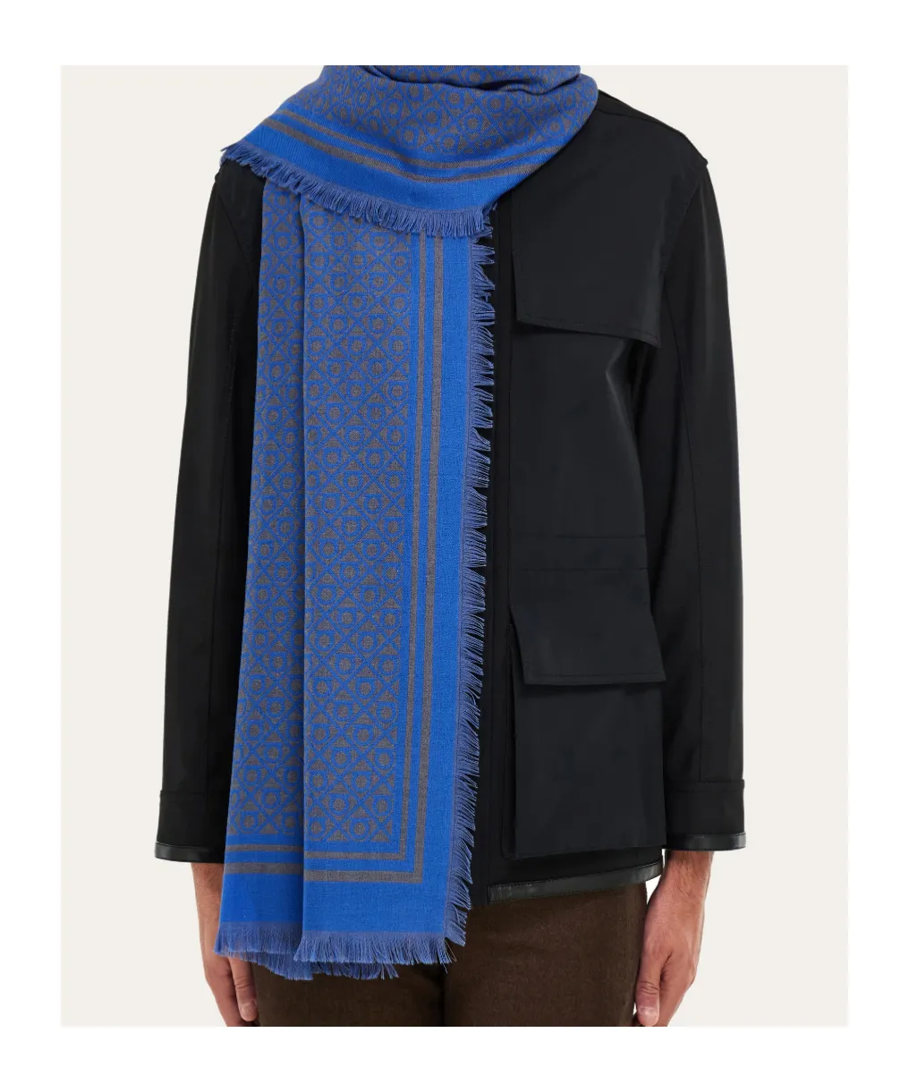 Ferragamo Fringed Hem Gancini Scarf