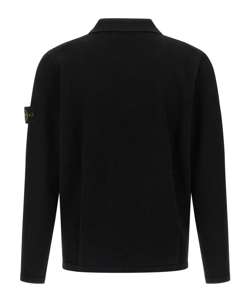 Stone Island Long-Sleeve Knit Polo Shirt