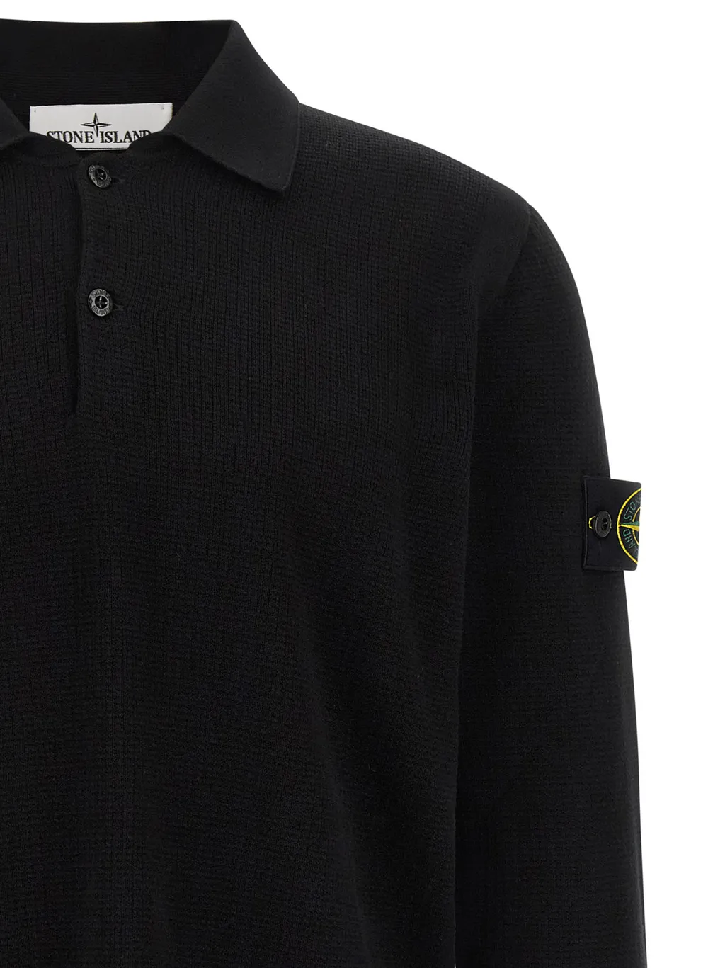 Stone Island Long-Sleeve Knit Polo Shirt