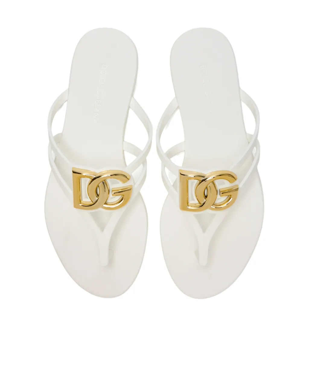 Dolce & Gabbana Logo Plaque Flip Flops