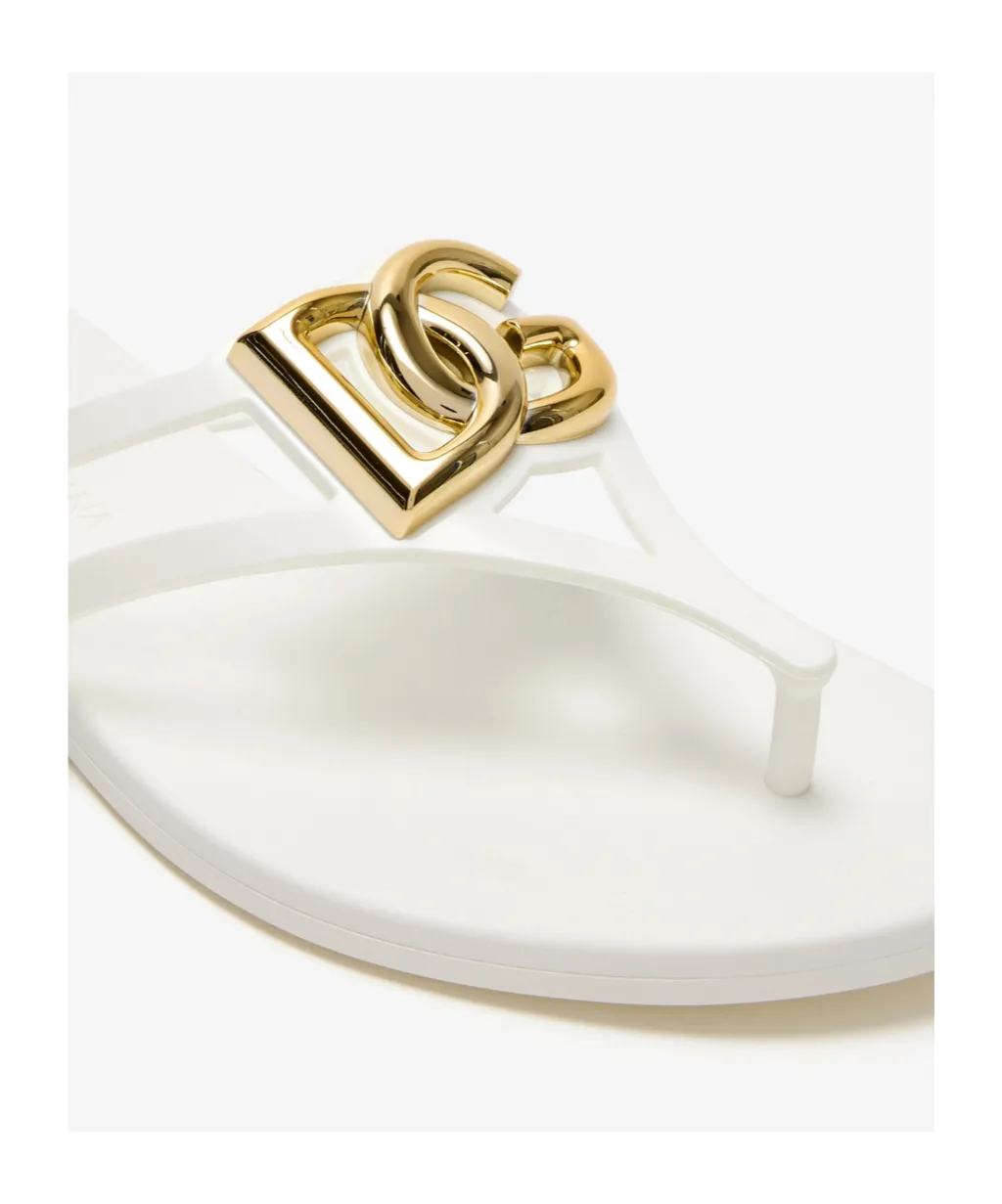 Dolce & Gabbana Logo Plaque Flip Flops