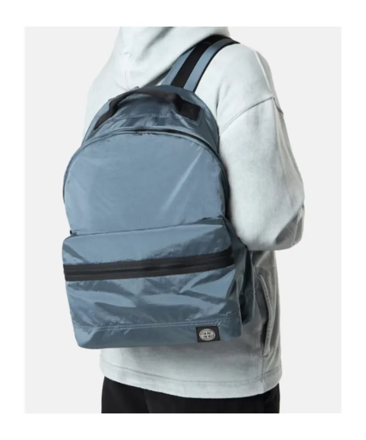 Stone Island Logo Patch Zipped Backpack