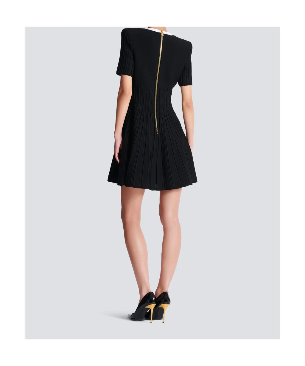 Two-Tone A-Line Knit Dress