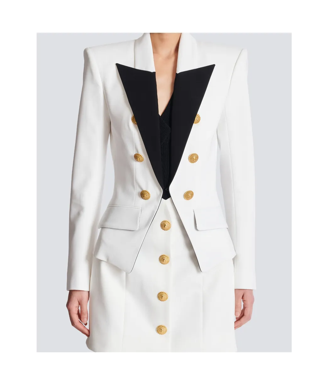 6-Buttons Two-Tone Jacket