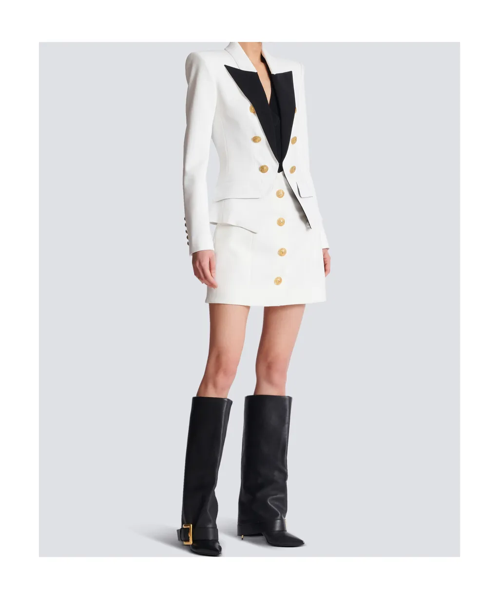 6-Buttons Two-Tone Jacket