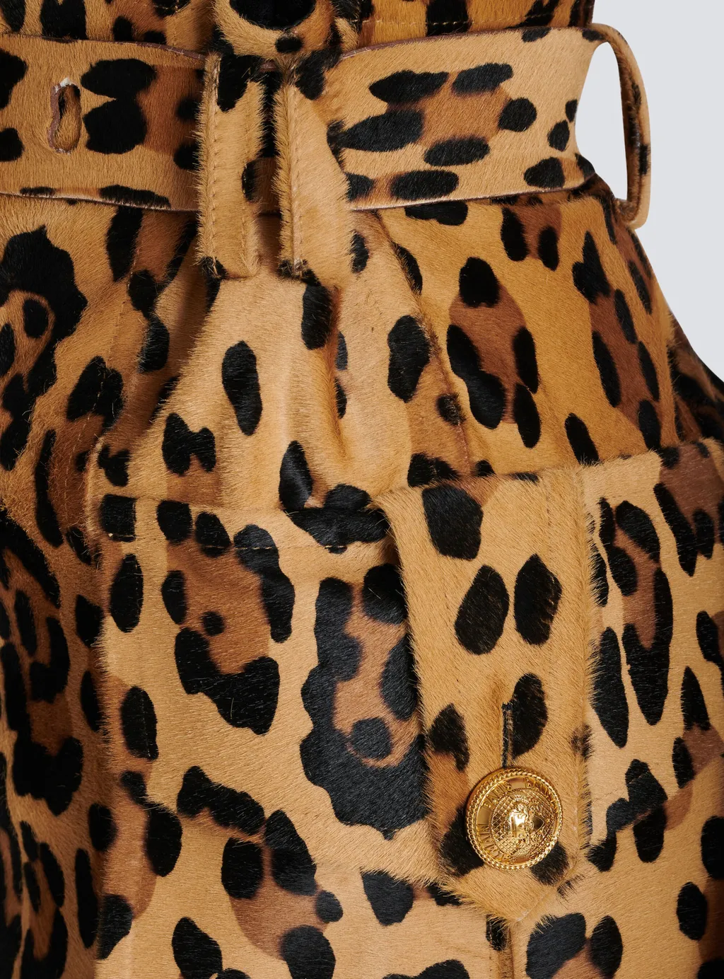 Ponyskin-Style Leather Midi Skirt With Leopard Pattern
