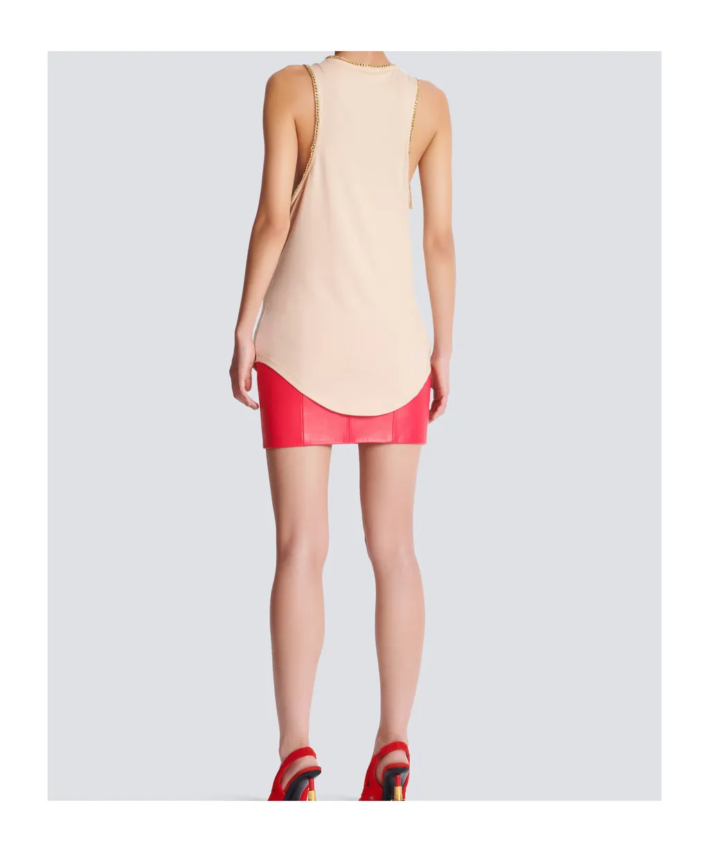 Relaxed Jersey Tank Top With Chains