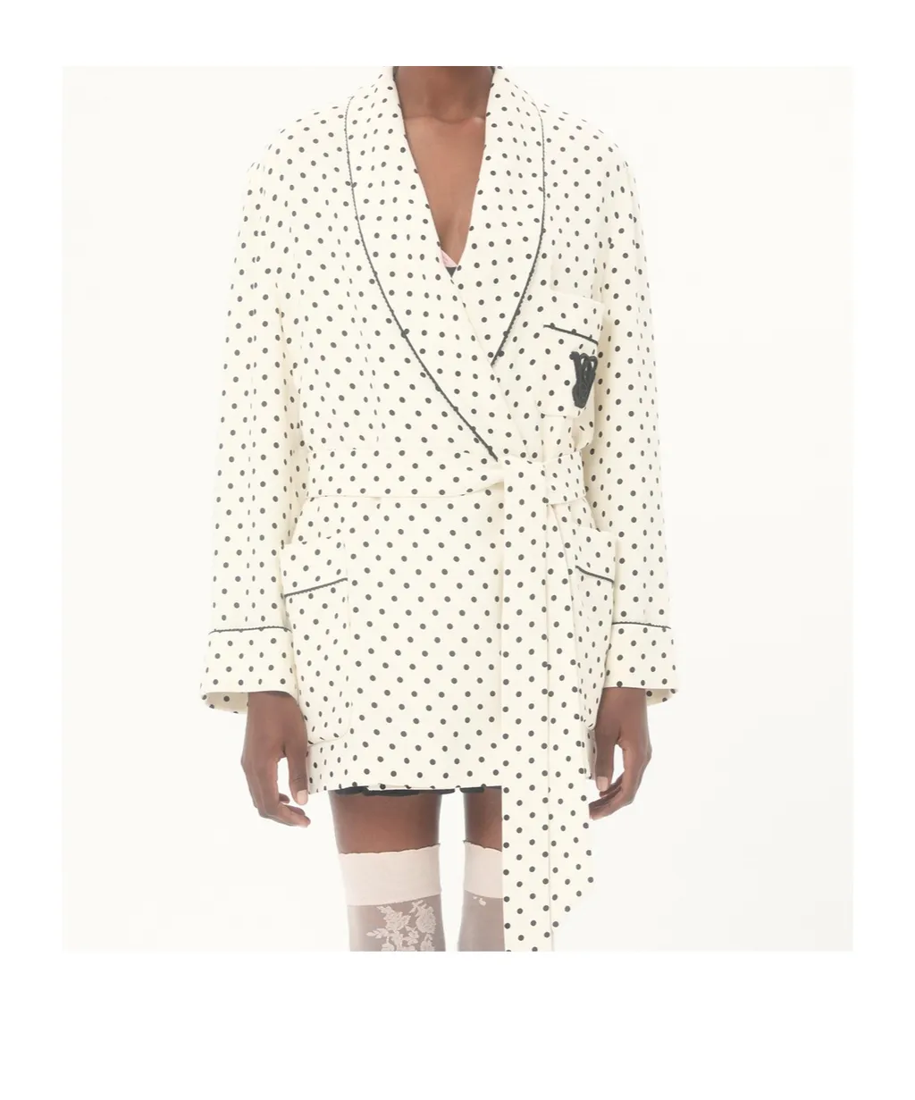 Valentino Polka Dot Printed Belted Blazer