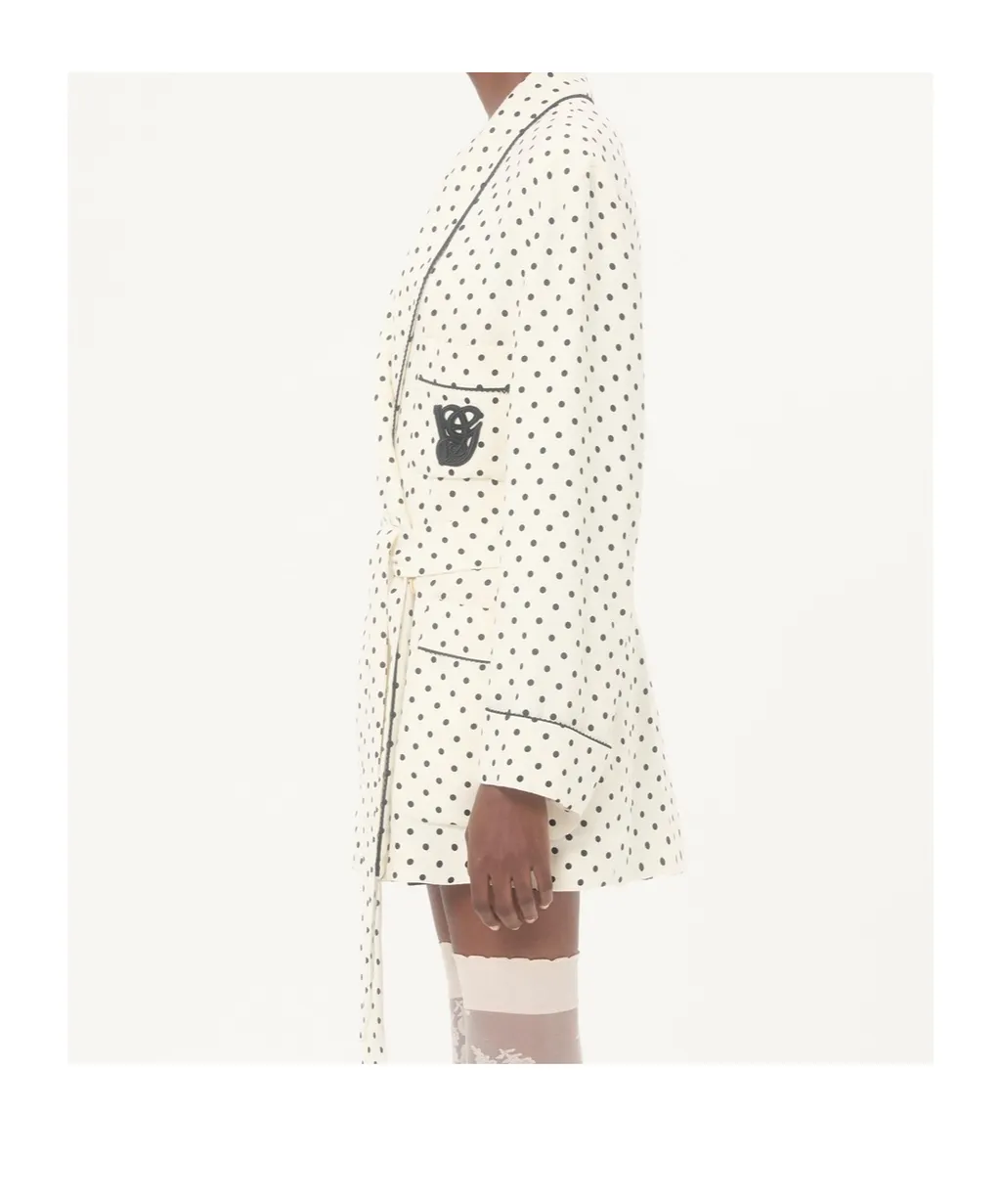 Valentino Polka Dot Printed Belted Blazer
