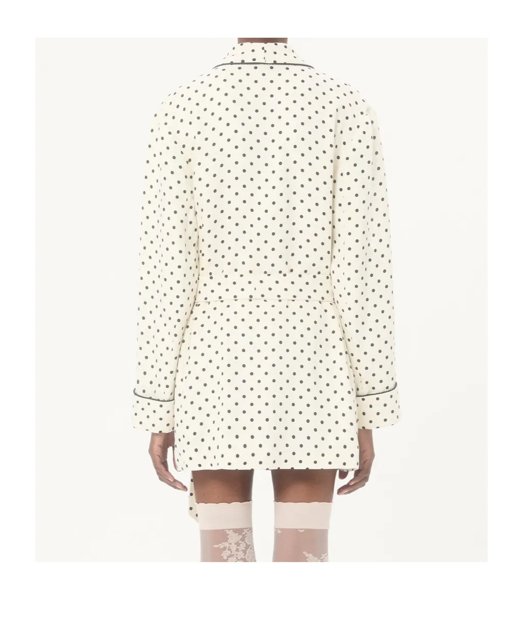 Valentino Polka Dot Printed Belted Blazer