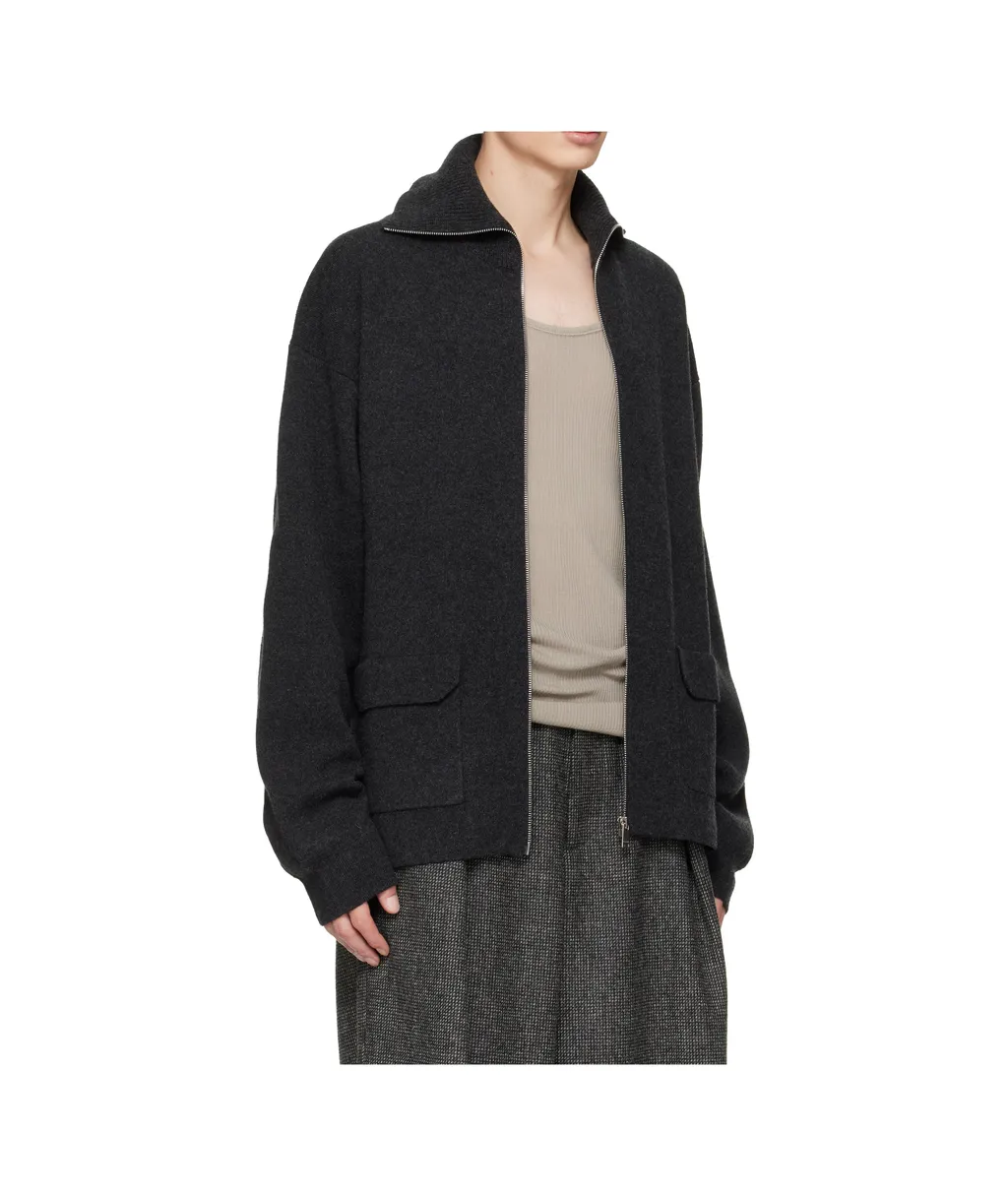 Cashmere Knitted Zip-Up Cardigan